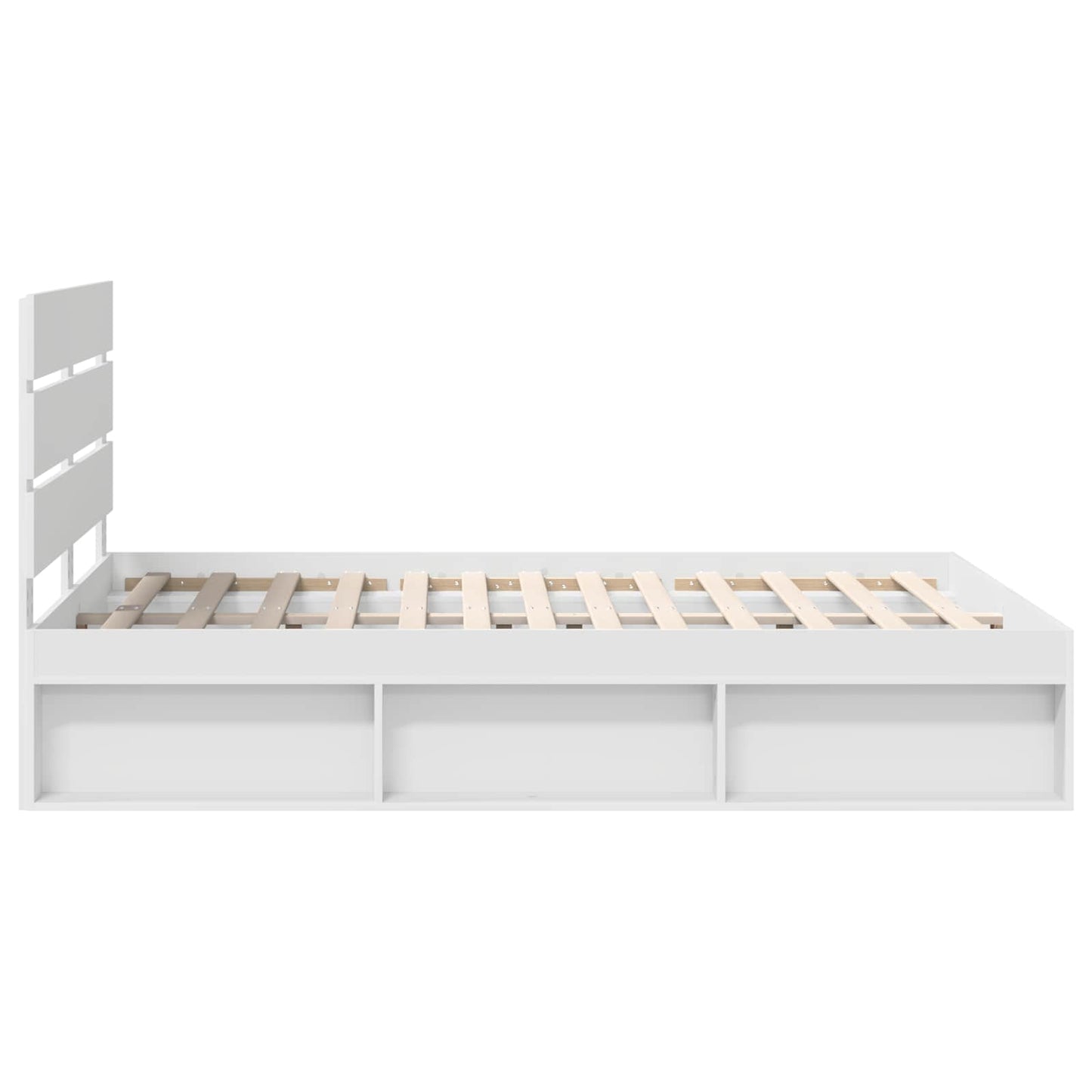 Sengestamme med hodegjerde Hvit 150 x 200 cm Massiv furu