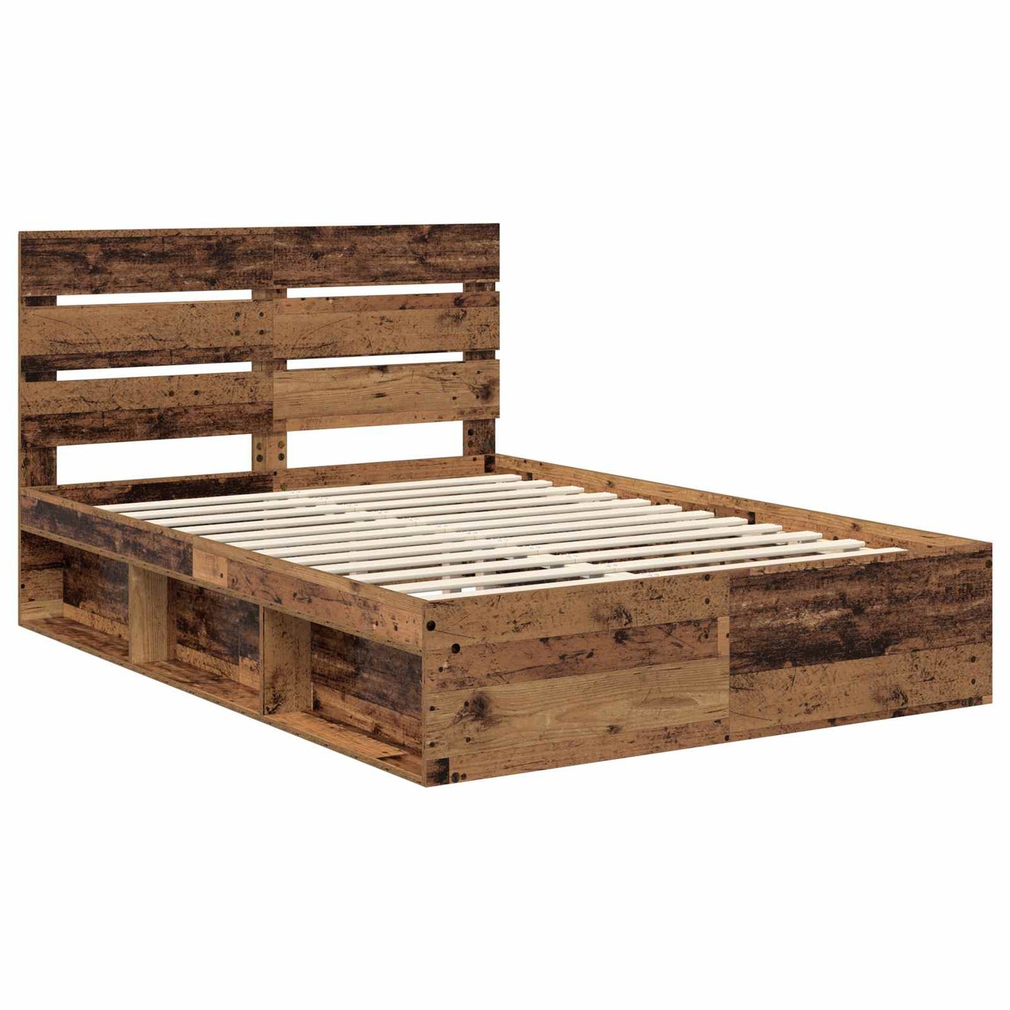 Sengestamme med hodegjerde Gammelt tre 150 x 200 cm Massiv furu