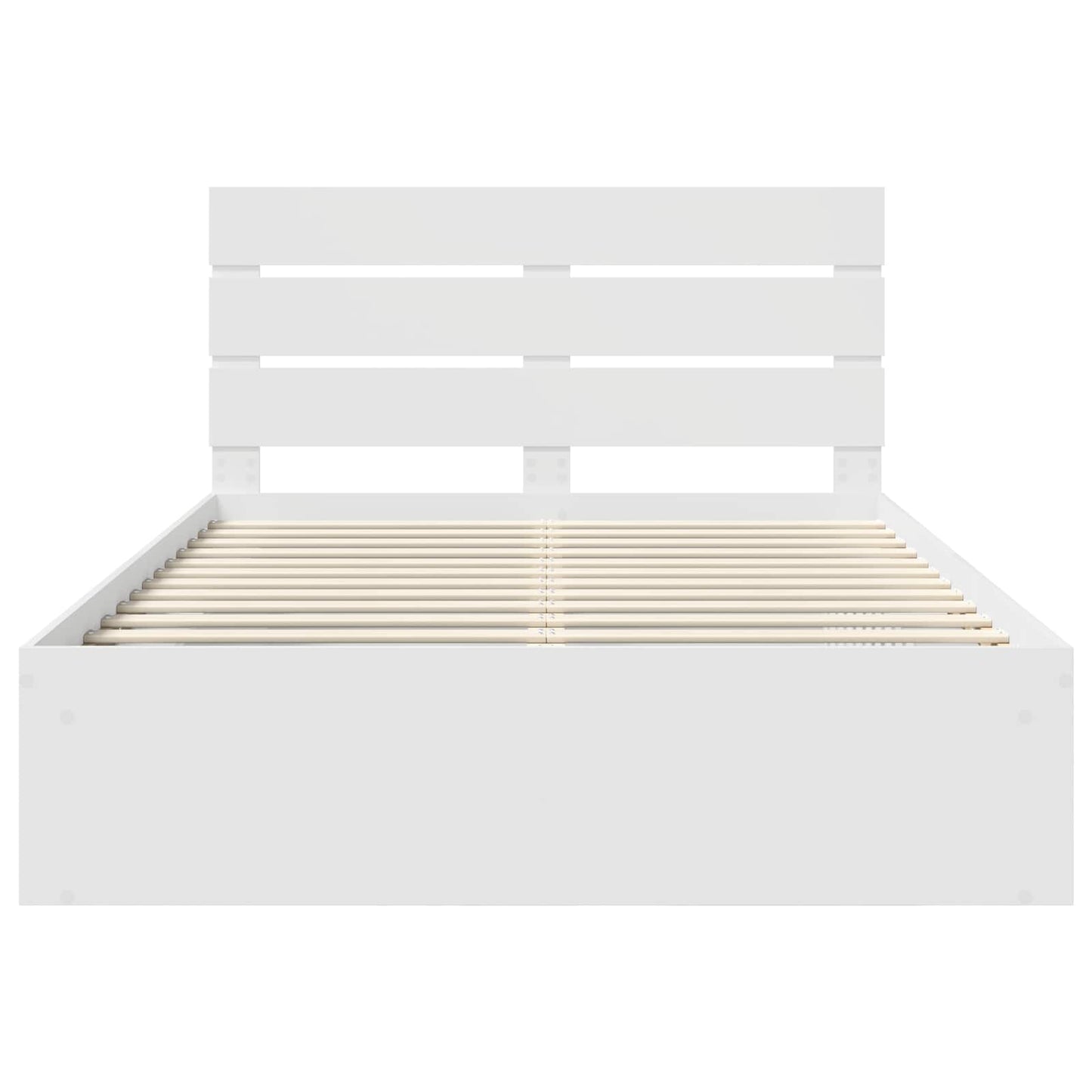 Sengestamme med hodegjerde Hvit 140 x 200 cm Massiv furu