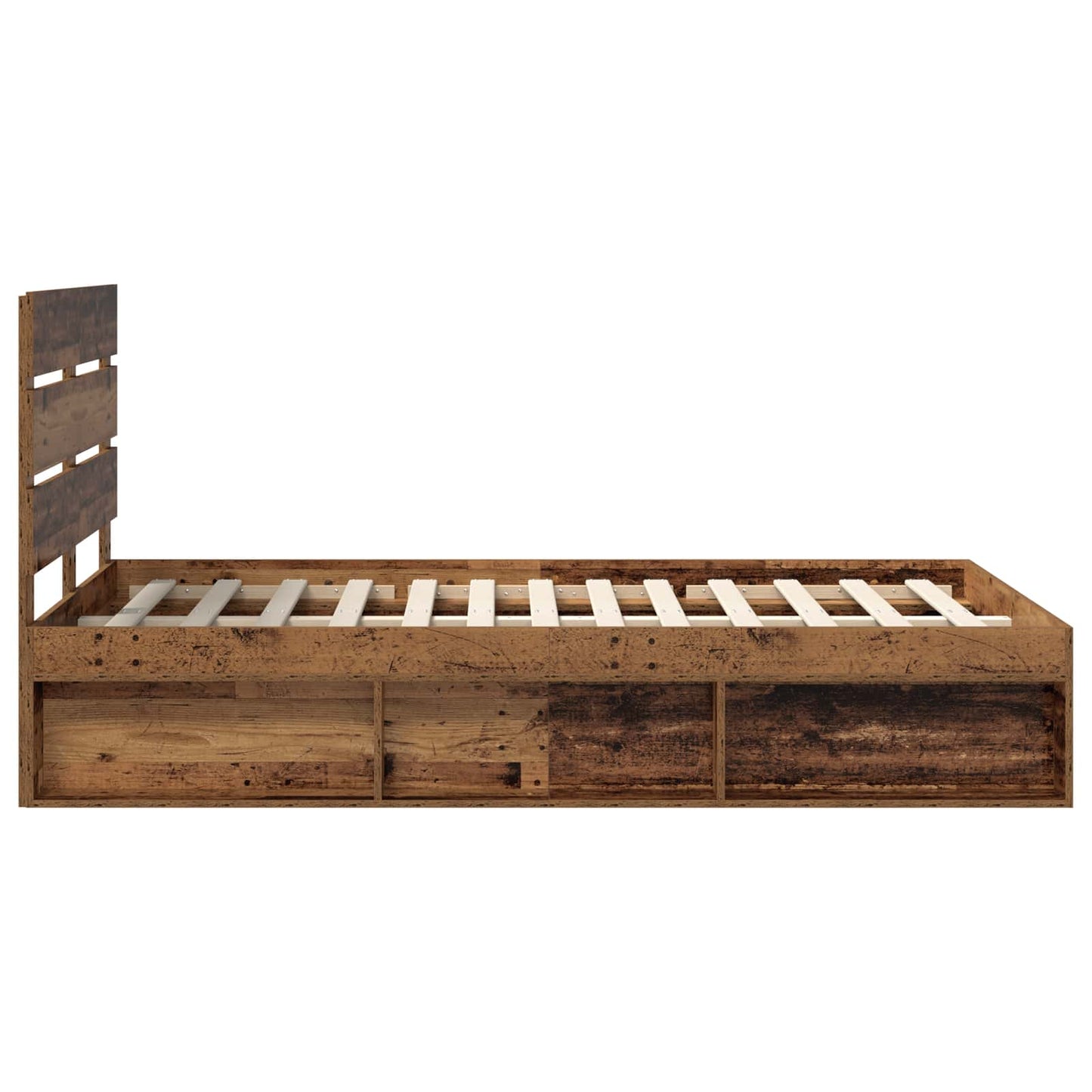 Sengestamme med hodegjerde Gammelt tre 135 x 190 cm Massiv furu