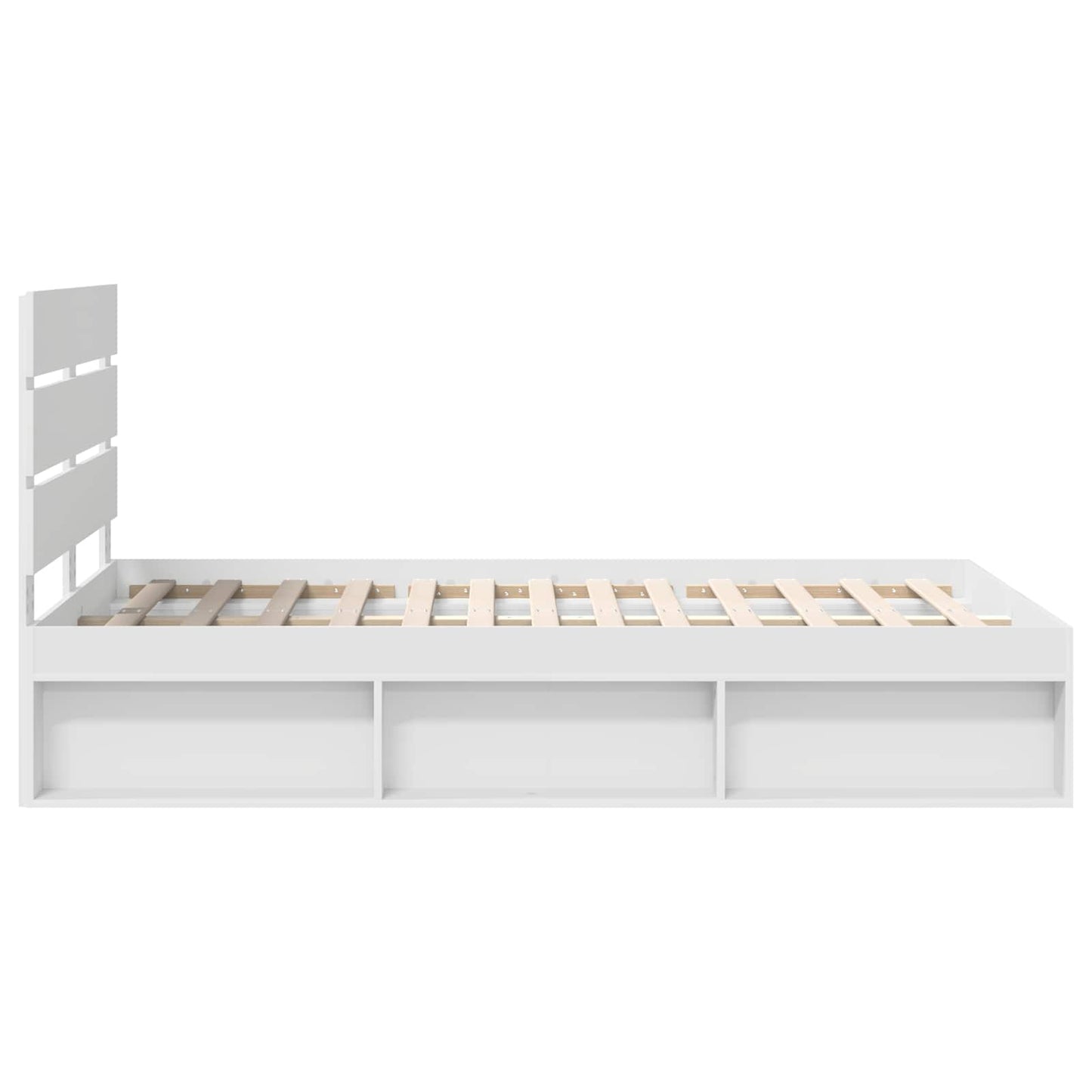 Sengestamme med hodegjerde Hvit 120 x 200 cm Massiv furu
