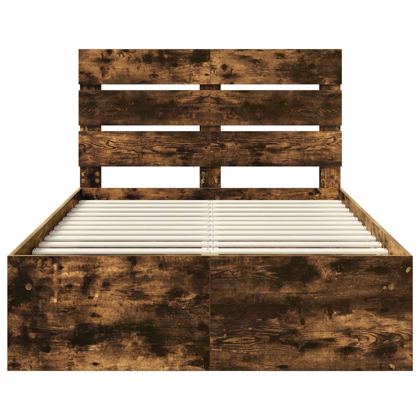 Sengestamme med hodegjerde Røkt eik 120 x 200 cm Massiv furu