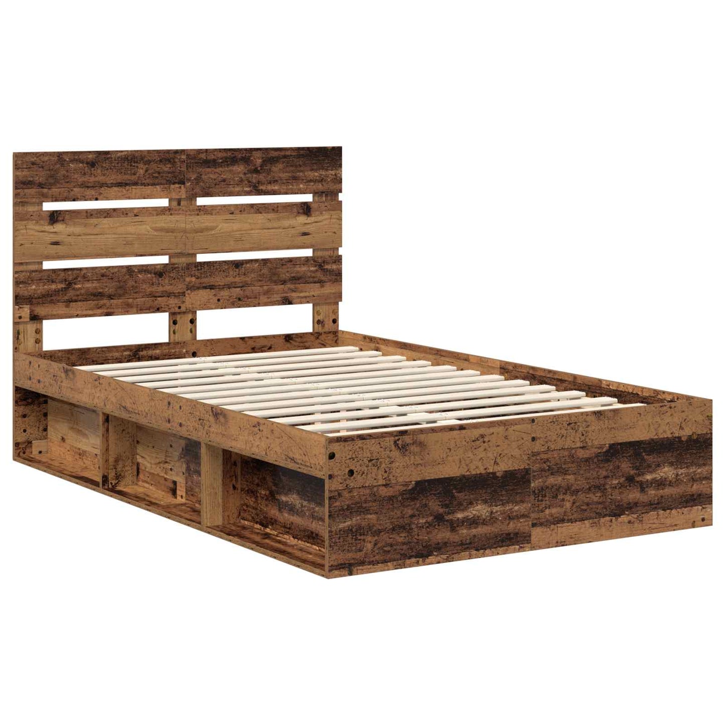 Sengestamme med hodegjerde Gammelt tre 120 x 200 cm Massiv furu