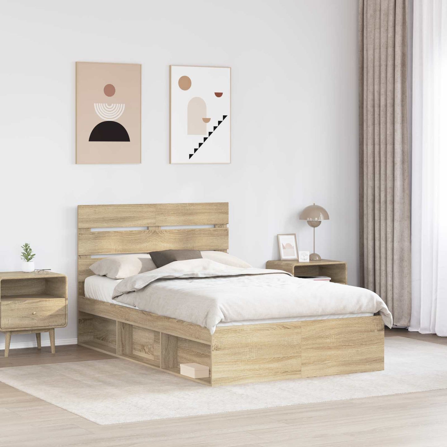 Sengestamme med hodegjerde Sonoma 120 x 190 cm Massiv furu