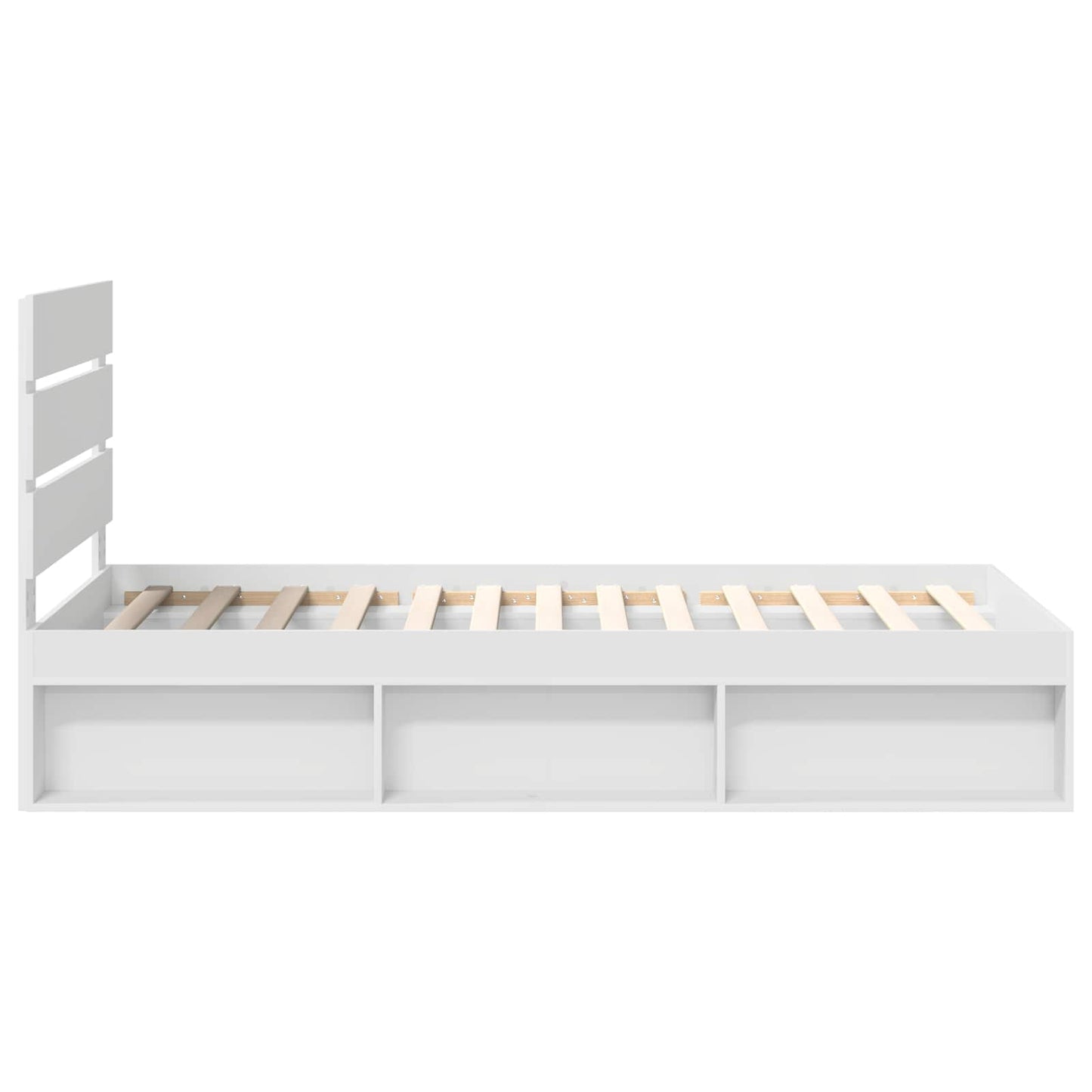 Sengestamme med hodegjerde Hvit 90 x 200 cm Massiv furu