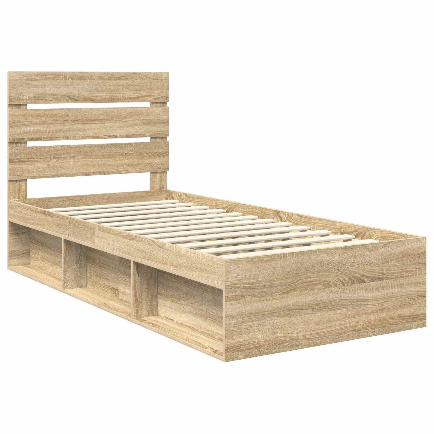 Sengestamme med hodegjerde Sonoma eik 75 x 190 cm Massiv furu