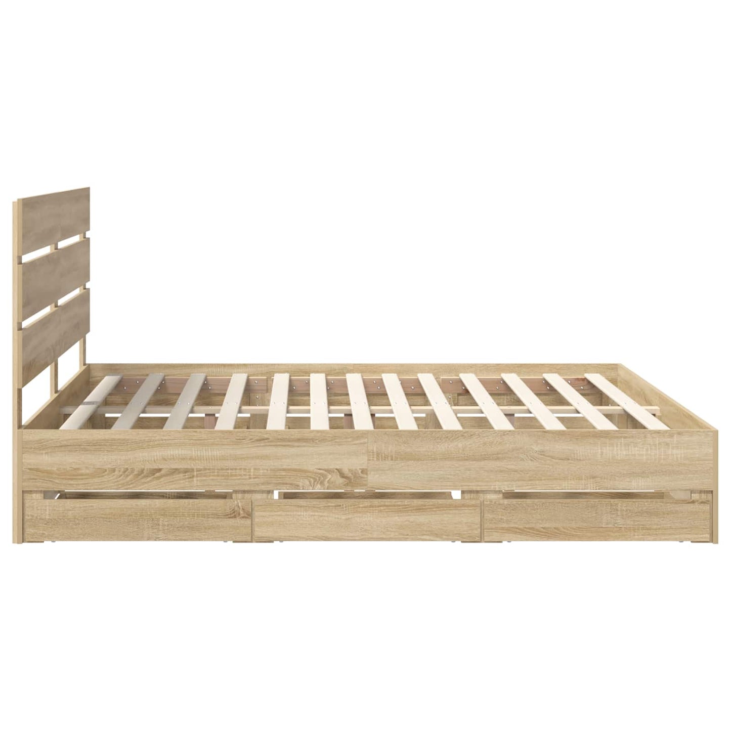 Sengestamme med skuff Sonoma eik 200 x 200 cm Ingeniørtre