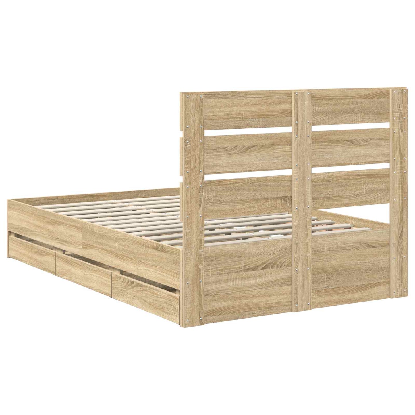 Sengestamme med skuff Sonoma eik 120 x 190 cm Ingeniørtre