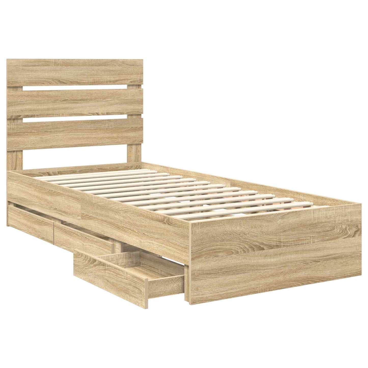 Sengestamme med skuff Sonoma eik 90 x 200 cm Ingeniørtre