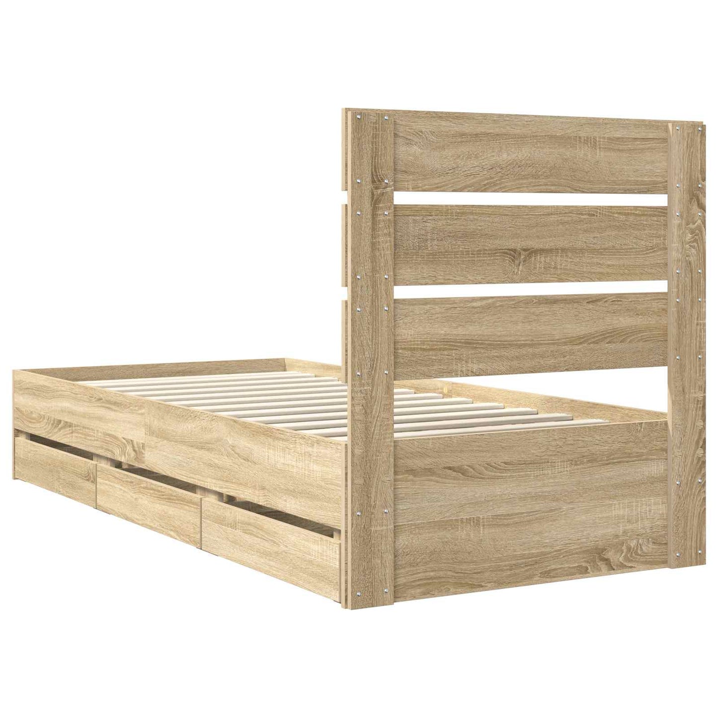 Sengestamme med skuff Sonoma eik 90 x 200 cm Ingeniørtre