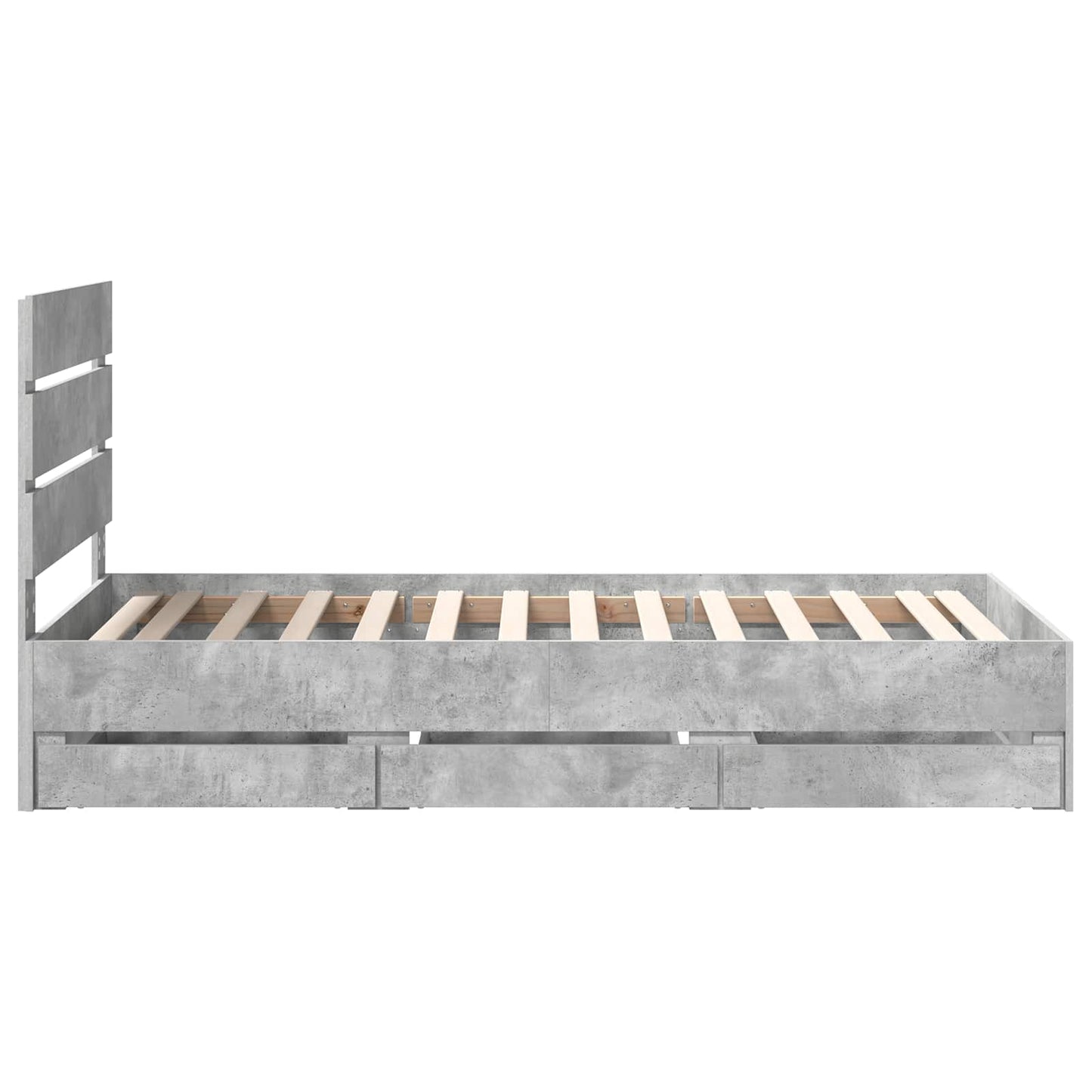 Sengestamme med skuff Betonggrå 90 x 190 cm Ingeniørtre