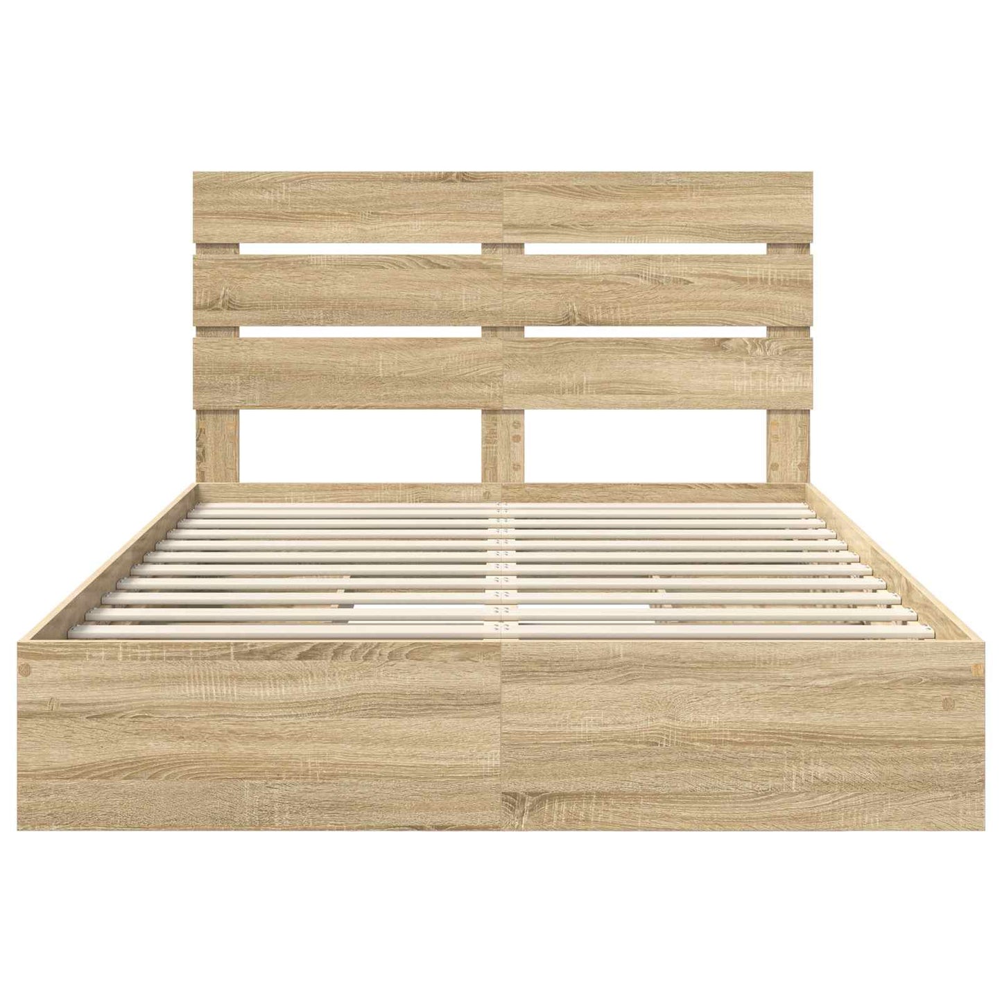 Seng med Oppbevaring Sonoma eik 160 x 200 cm Konstruert tre