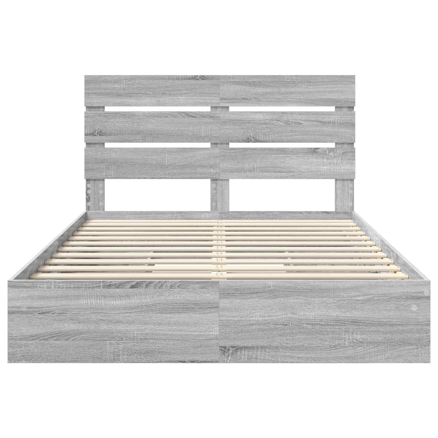Seng med Oppbevaring Grå Sonoma 160 x 200 cm Konstruert tre