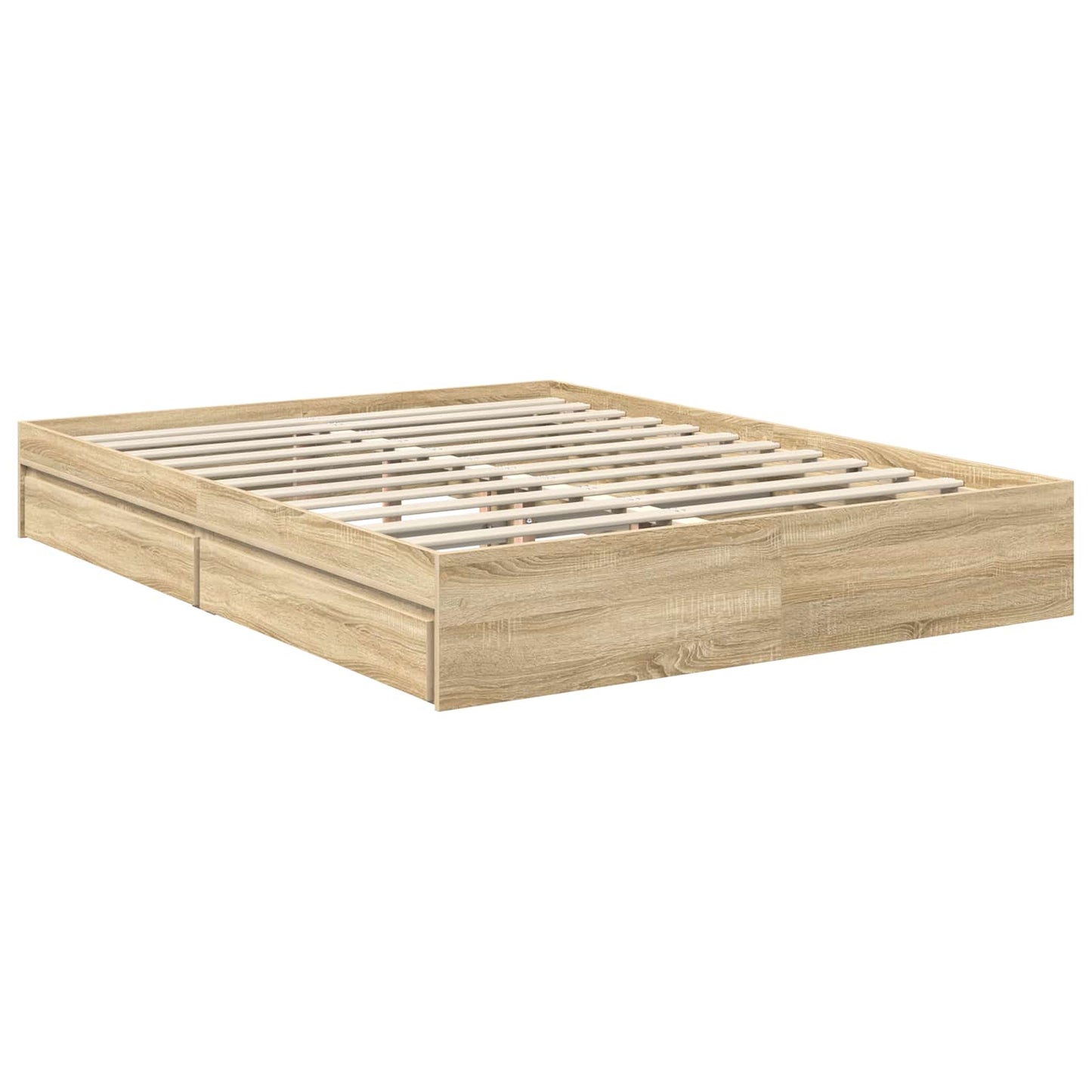 Seng med Oppbevaring Sonoma eik 150 x 200 cm Konstruert tre
