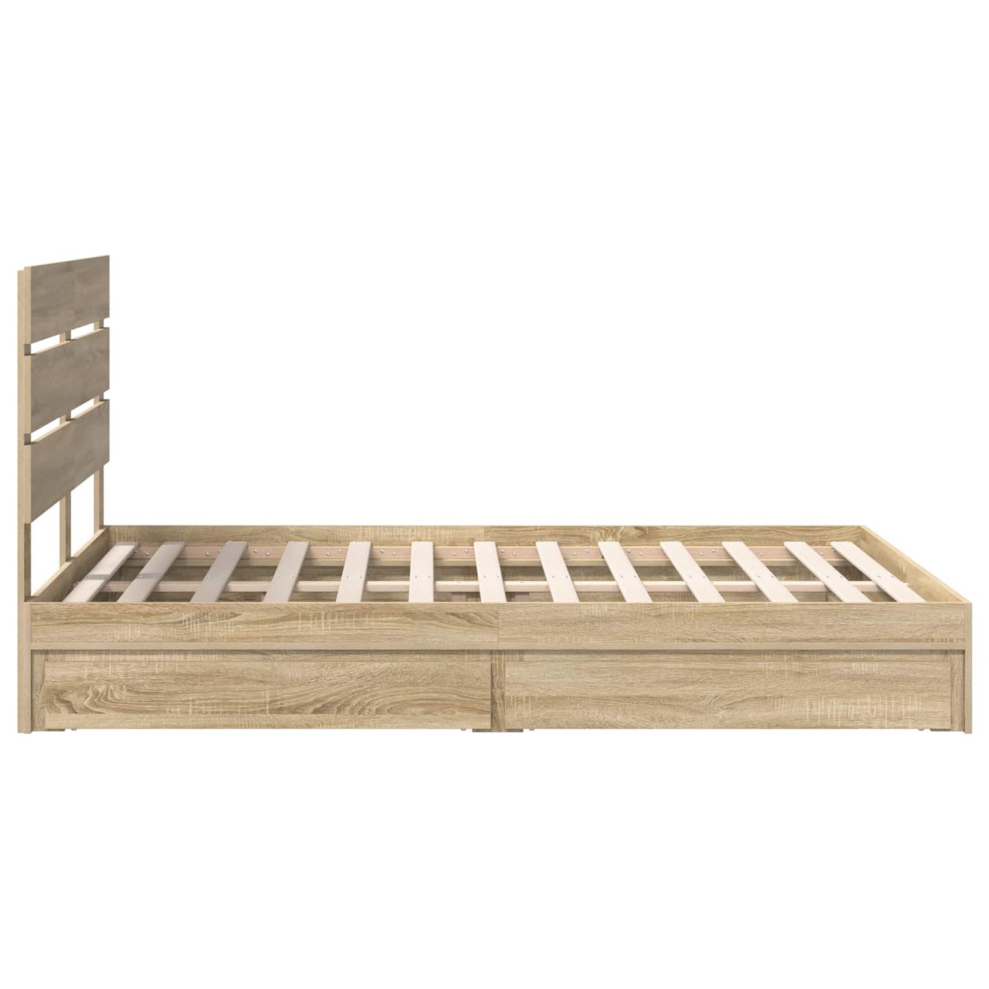 Seng med Oppbevaring Sonoma eik 150 x 200 cm Konstruert tre