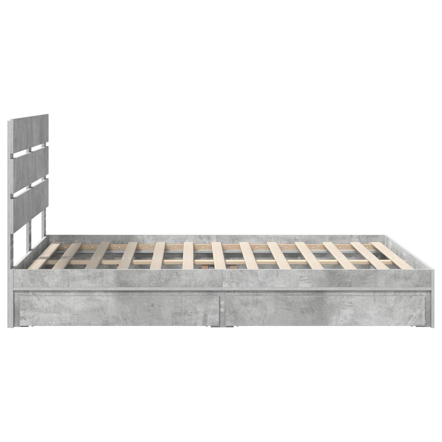 Seng med Oppbevaring Betonggrå 150 x 200 cm Konstruert tre