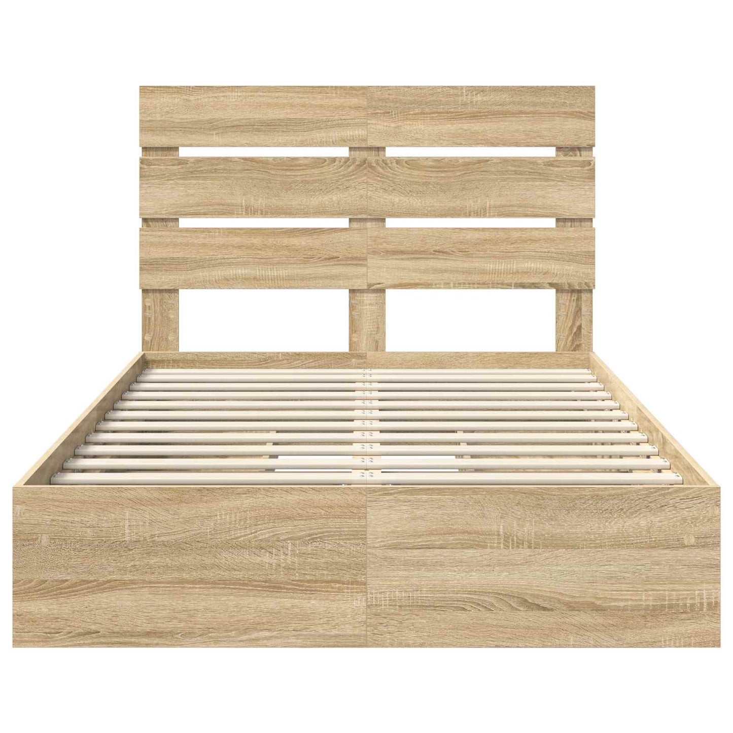 Seng med Oppbevaring Sonoma eik 135 x 190 cm Konstruert tre