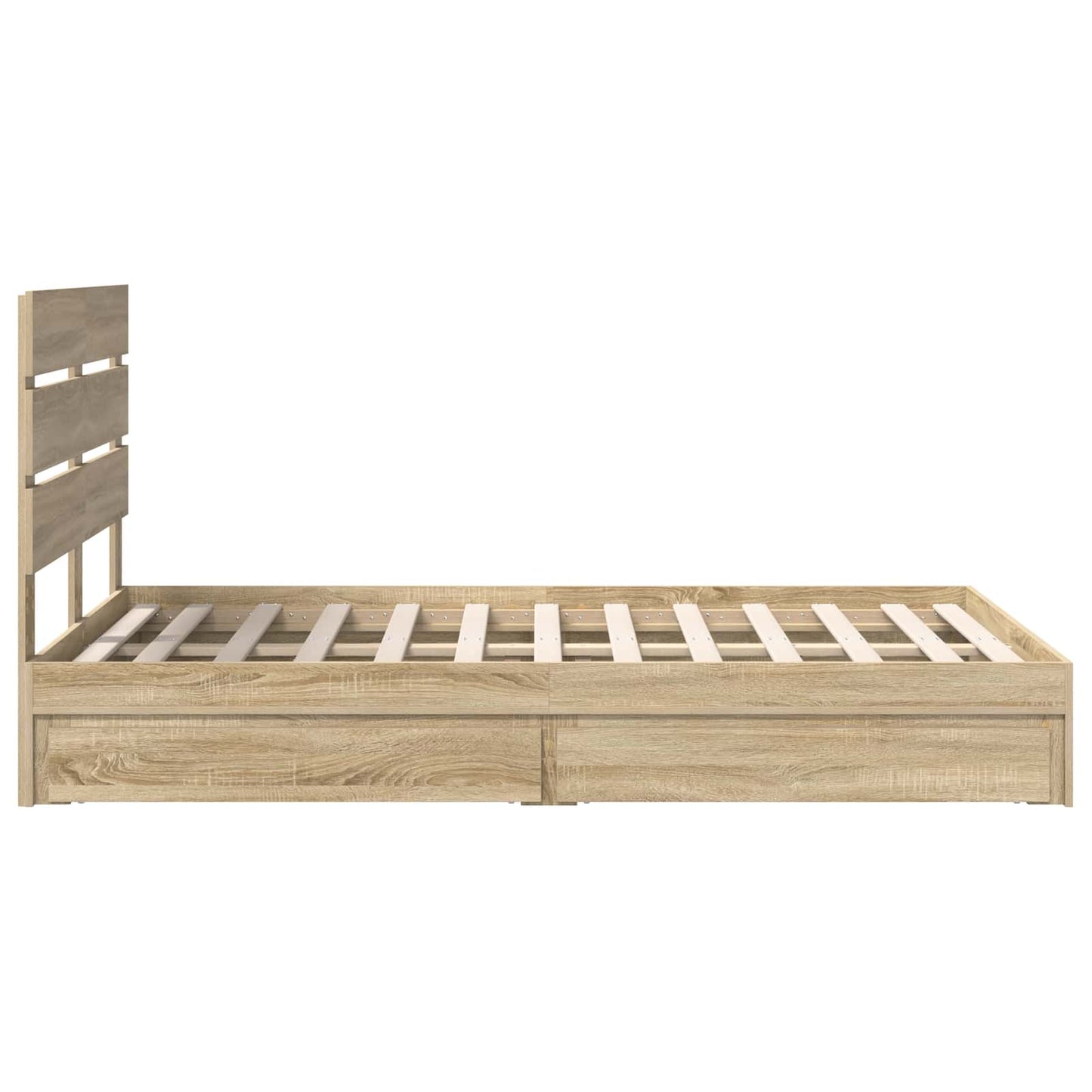 Seng med Oppbevaring Sonoma eik 135 x 190 cm Konstruert tre