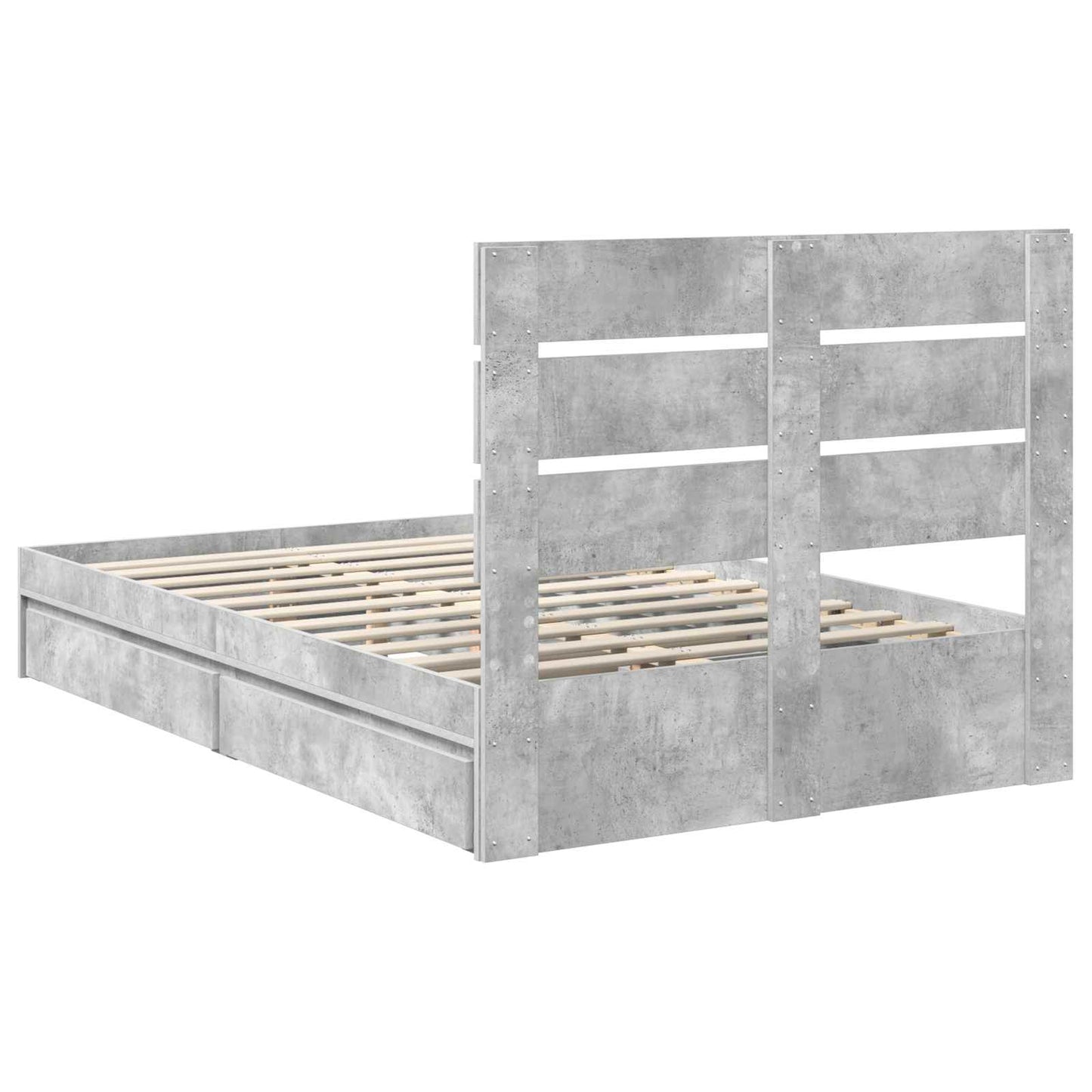 Seng med Oppbevaring Betonggrå 135 x 190 cm Konstruert tre