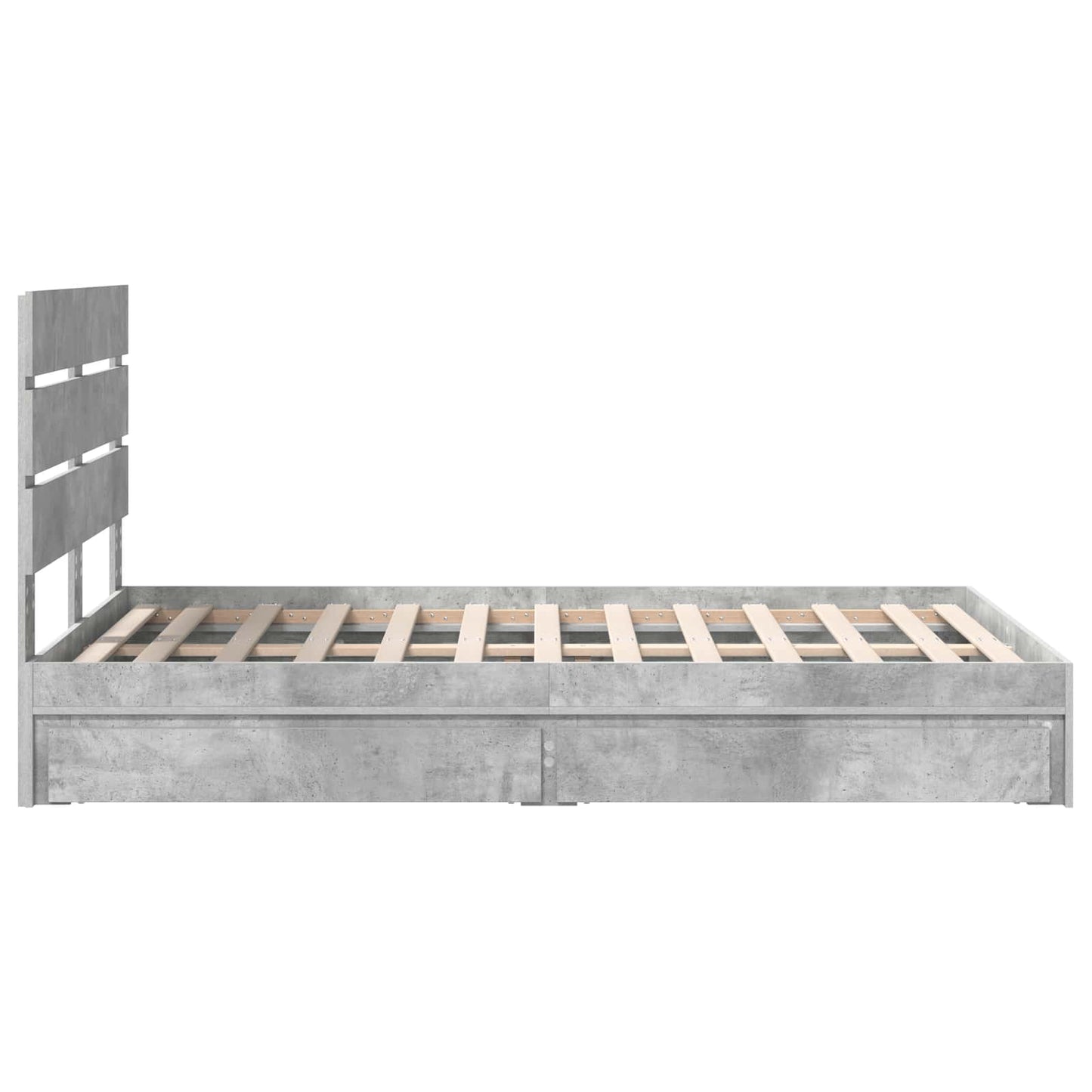 Seng med Oppbevaring Betonggrå 135 x 190 cm Konstruert tre