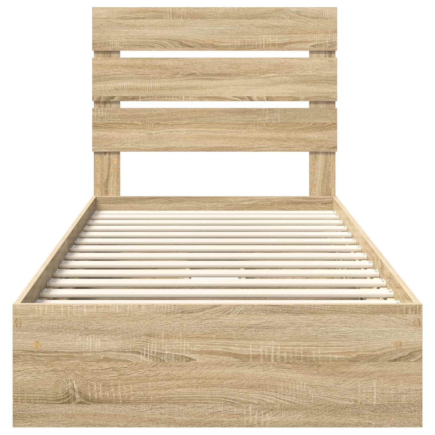 Seng med Oppbevaring Sonoma eik 100 x 200 cm Konstruert tre