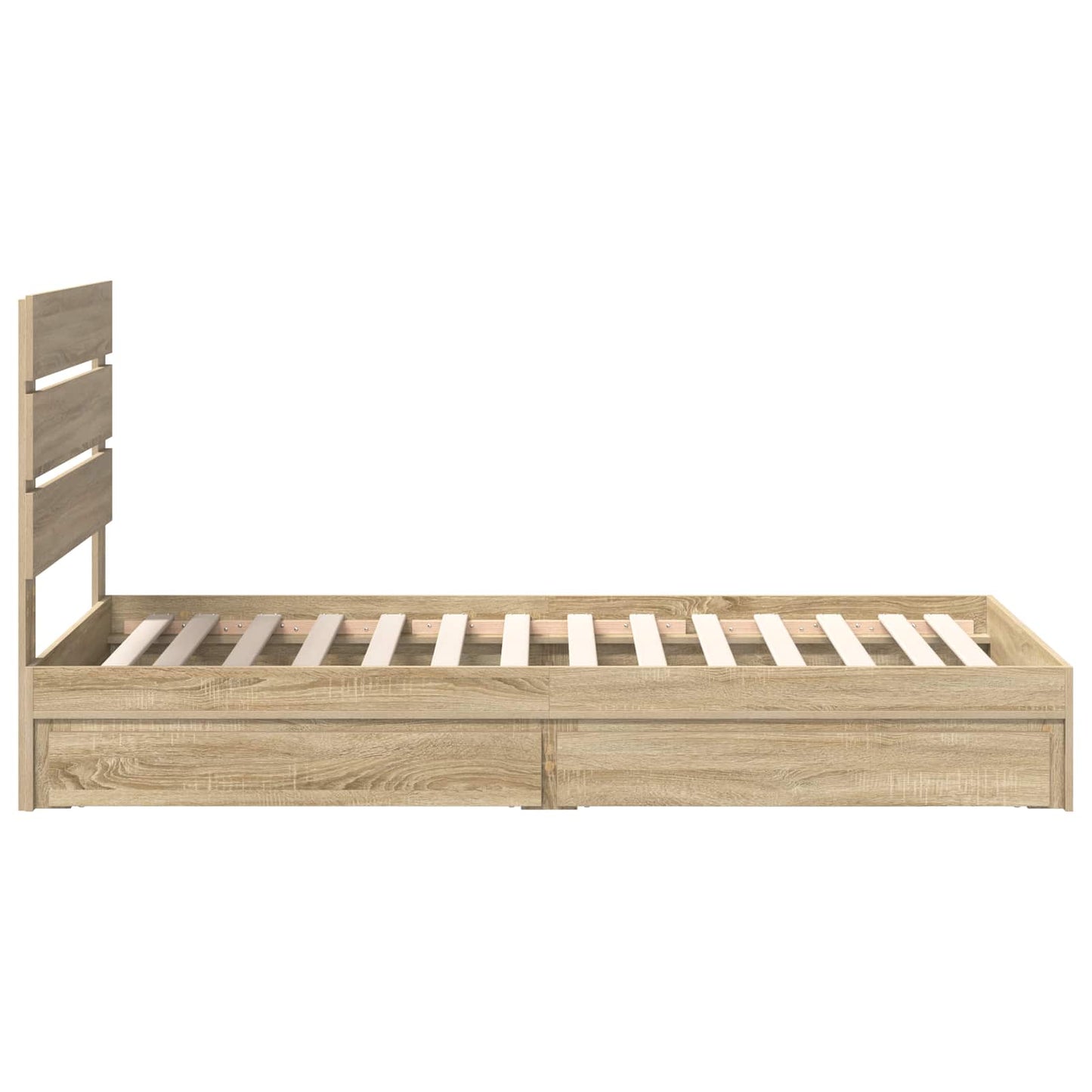 Seng med Oppbevaring Sonoma eik 100 x 200 cm Konstruert tre