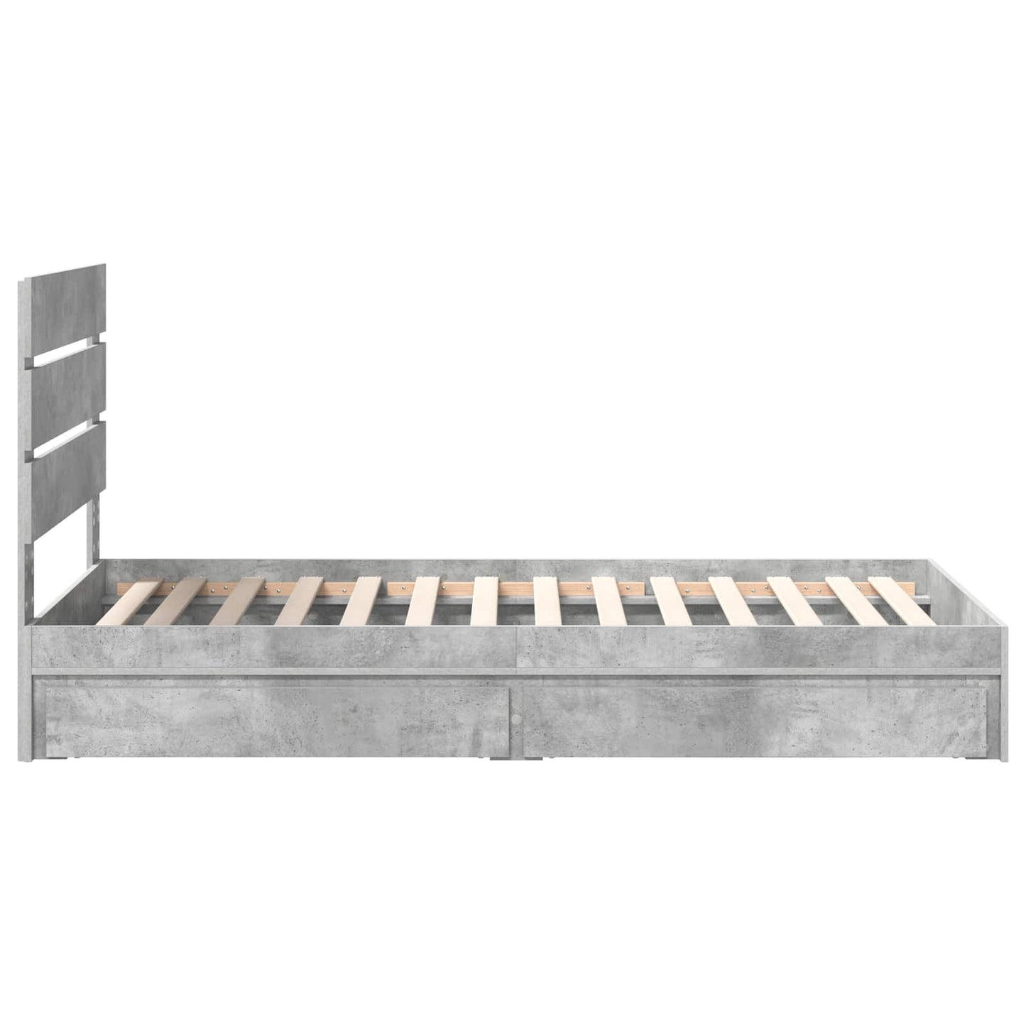 Seng med Oppbevaring Betonggrå 70 x 190 cm Konstruert tre