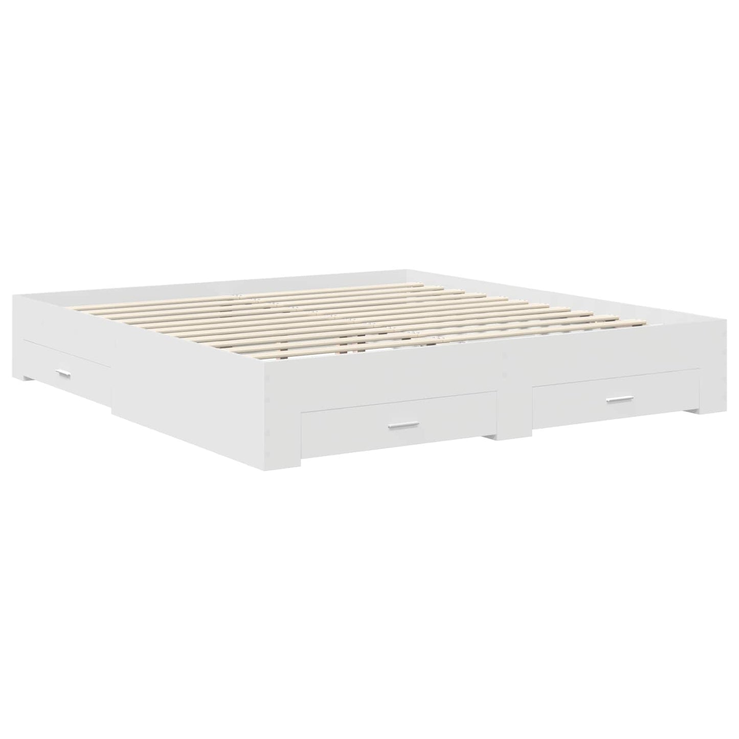 Sengestamme med skuff Hvit 180 x 200 cm Konstruert tre