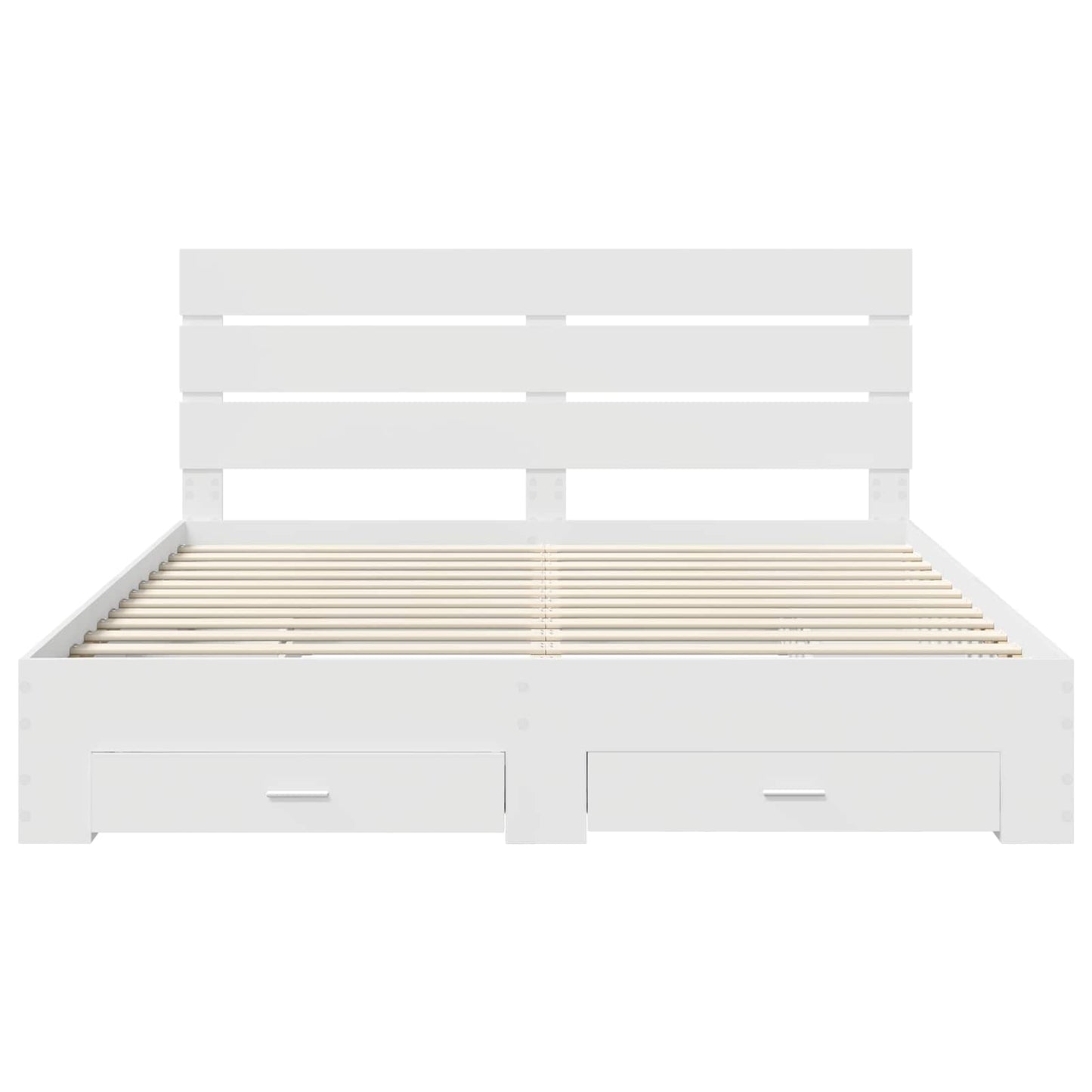 Sengestamme med skuff Hvit 180 x 200 cm Konstruert tre
