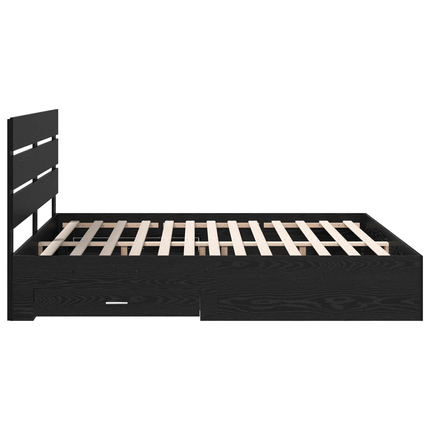 Sengestamme med skuff Svart Eik 180 x 200 cm Konstruert tre
