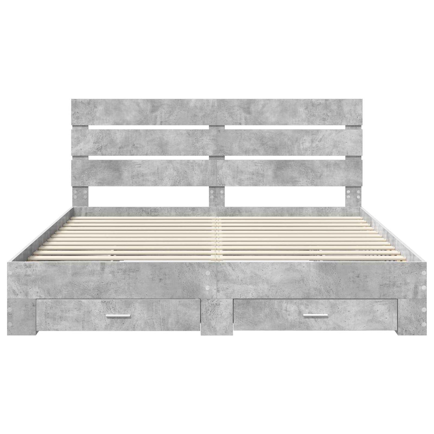 Sengestamme med skuff Betonggrå 180 x 200 cm Konstruert tre