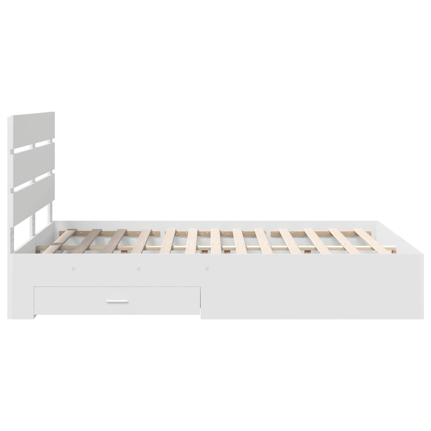 Sengestamme med skuff Hvit 160 x 200 cm Konstruert tre