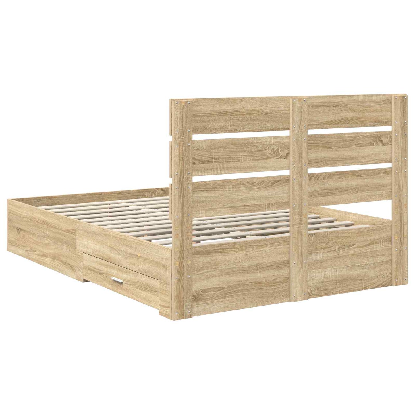 Sengestamme med skuff Sonoma eik 140 x 190 cm Konstruert tre