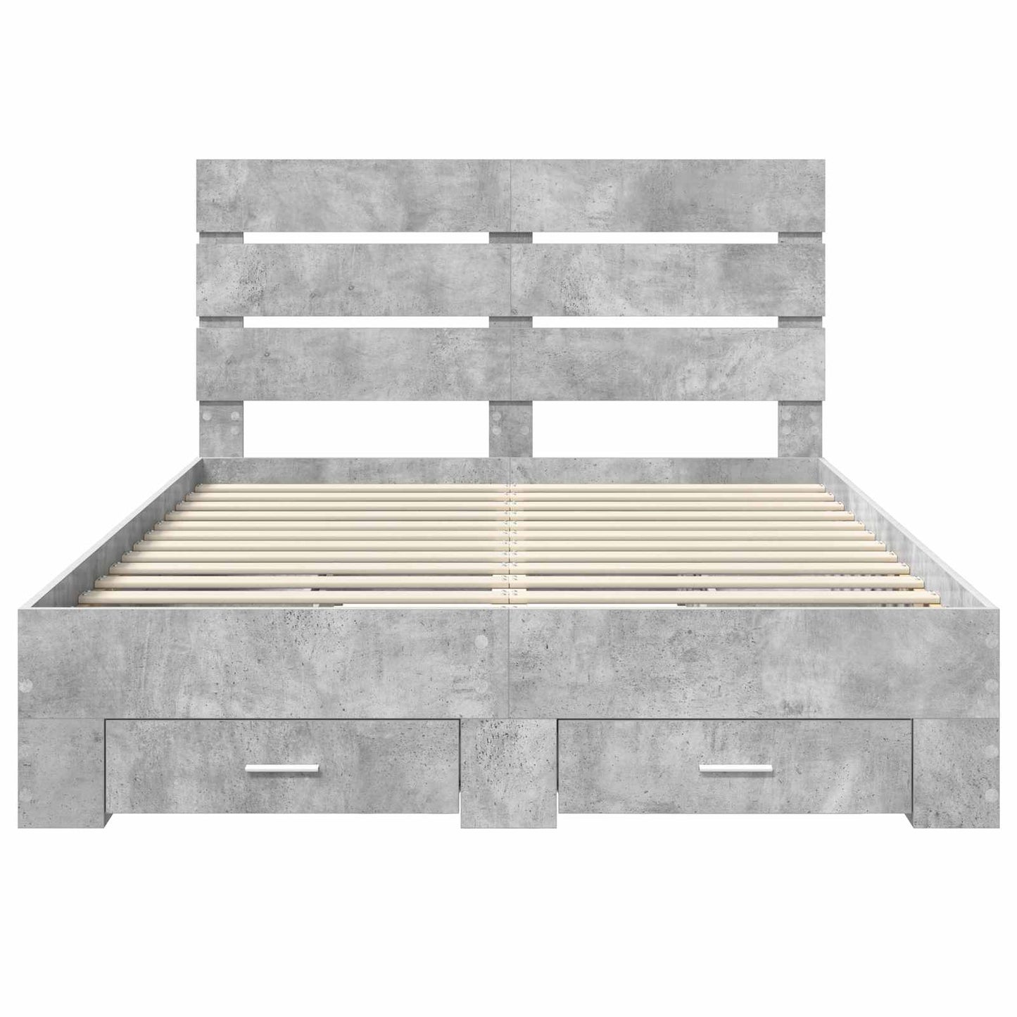 Sengestamme med skuff Betonggrå 140 x 190 cm Konstruert tre