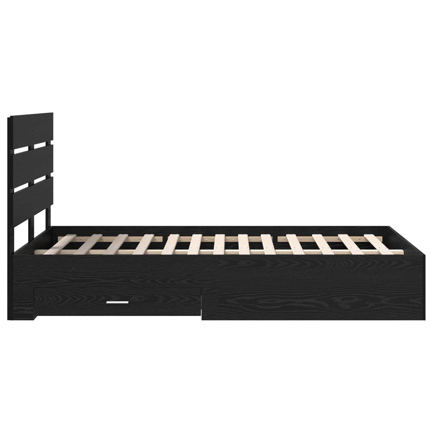Sengestamme med skuff Svart Eik 135 x 190 cm Konstruert tre