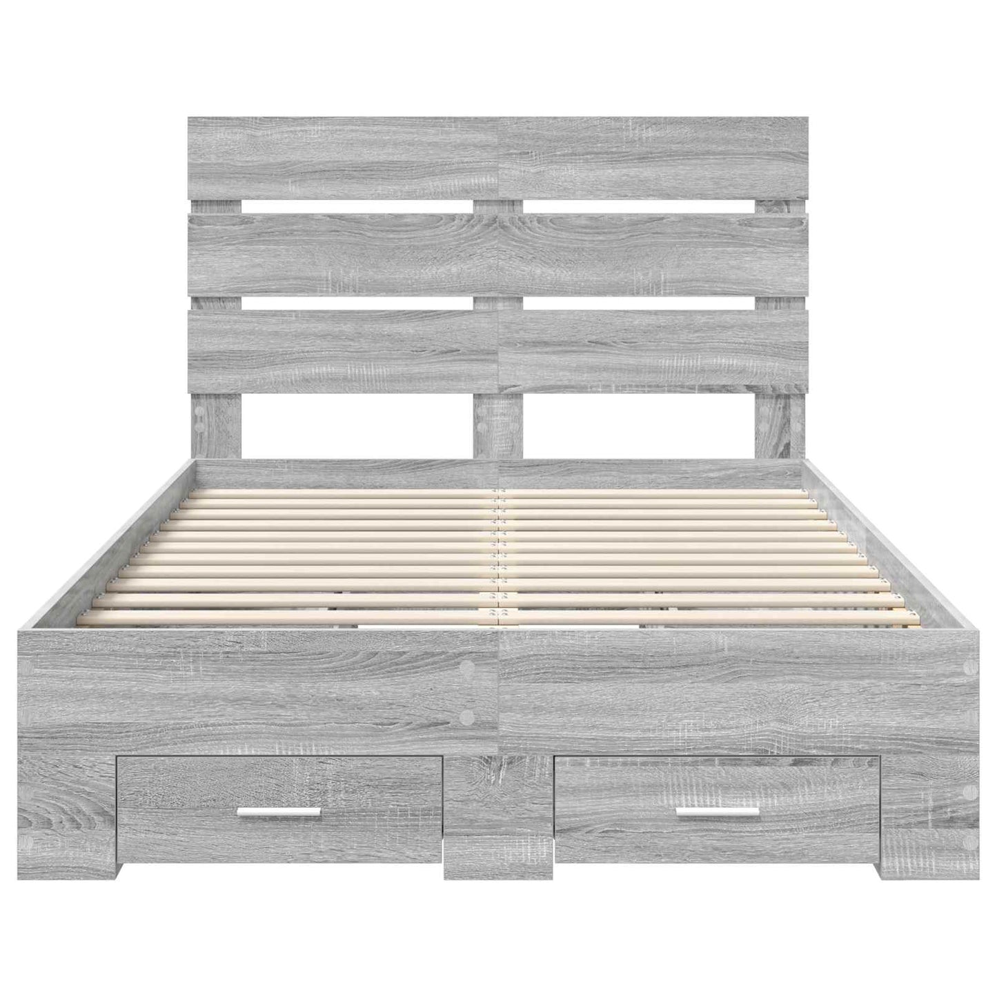 Sengestamme med skuff Grå Sonoma 135 x 190 cm Konstruert tre