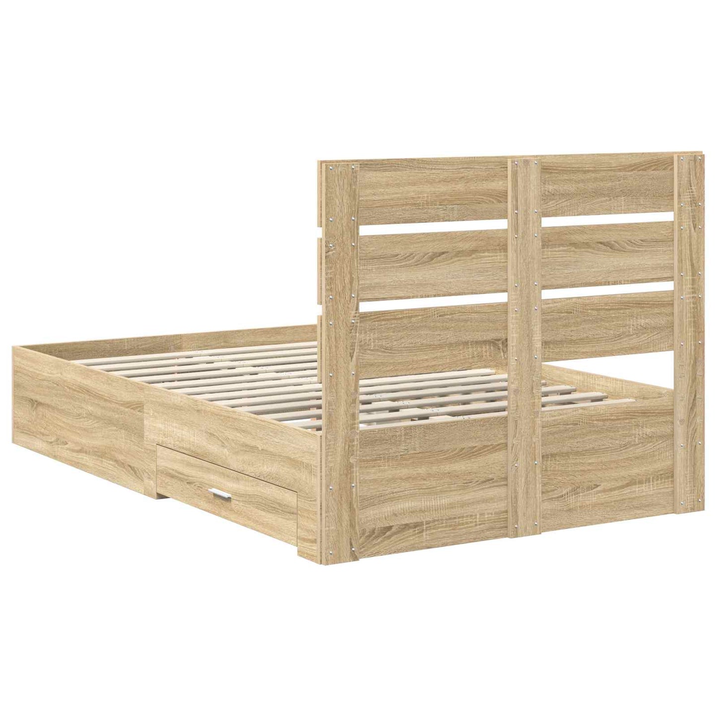 Sengestamme med skuff Sonoma eik 120 x 200 cm Konstruert tre