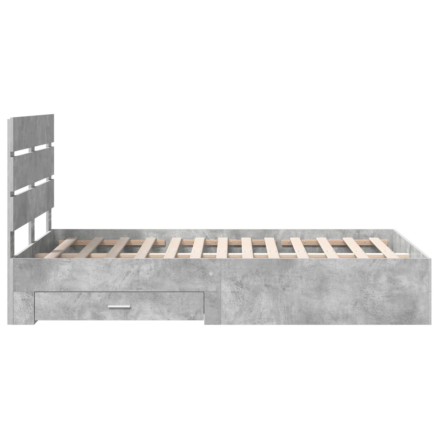 Sengestamme med skuff Betonggrå 120 x 200 cm Konstruert tre