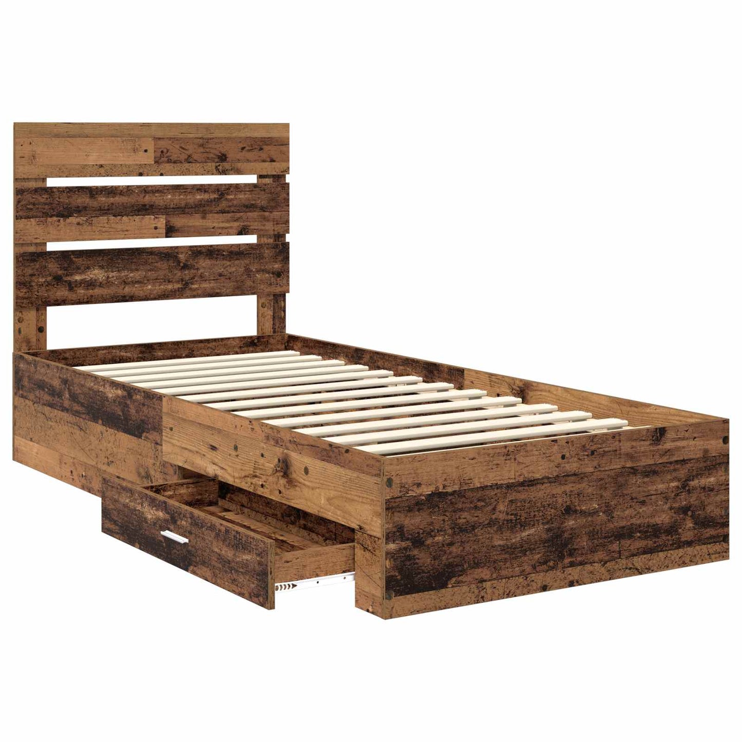 Sengestamme med skuff Gammelt tre 100 x 200 cm Konstruert tre