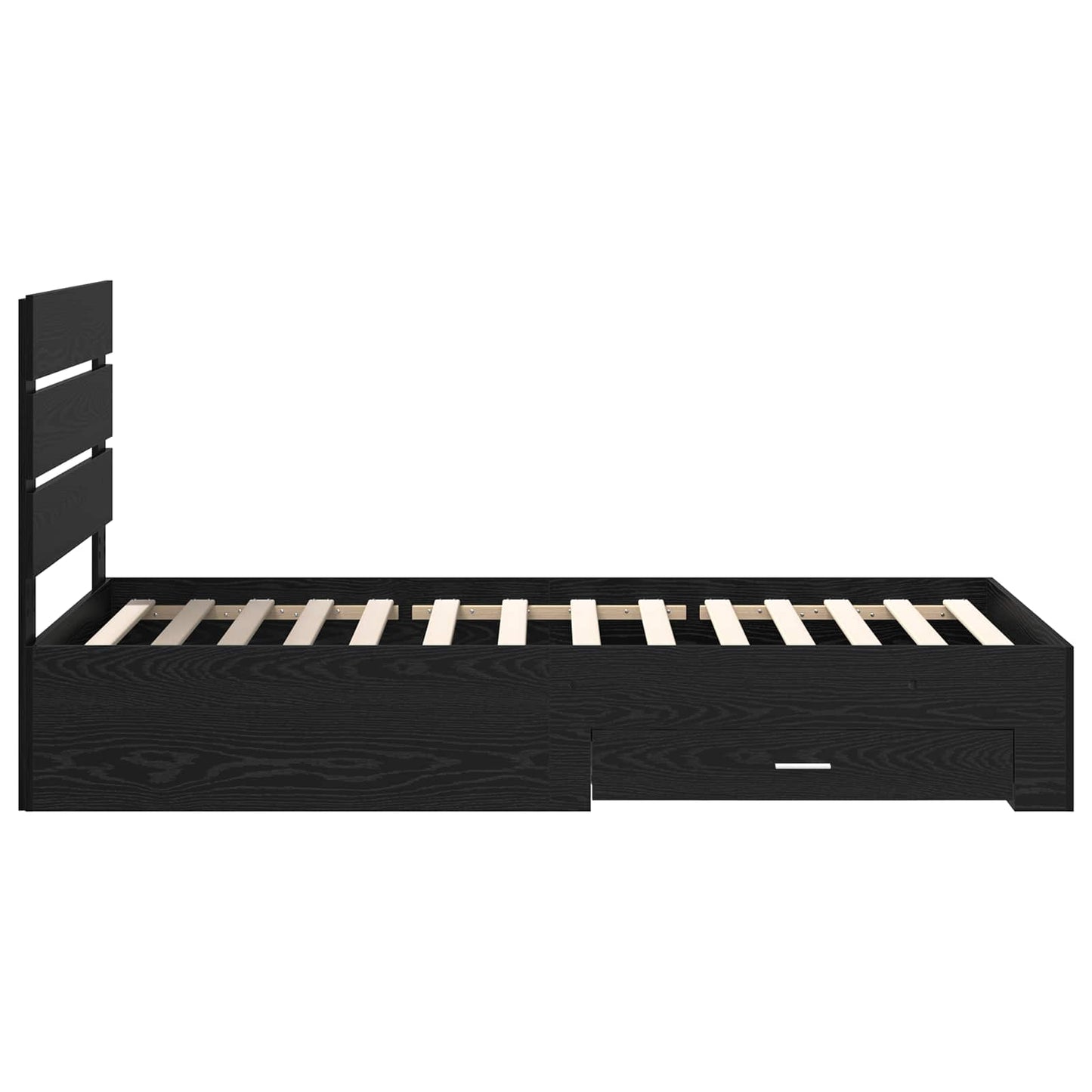 Sengestamme med skuff Svart Eik 90 x 200 cm Konstruert tre