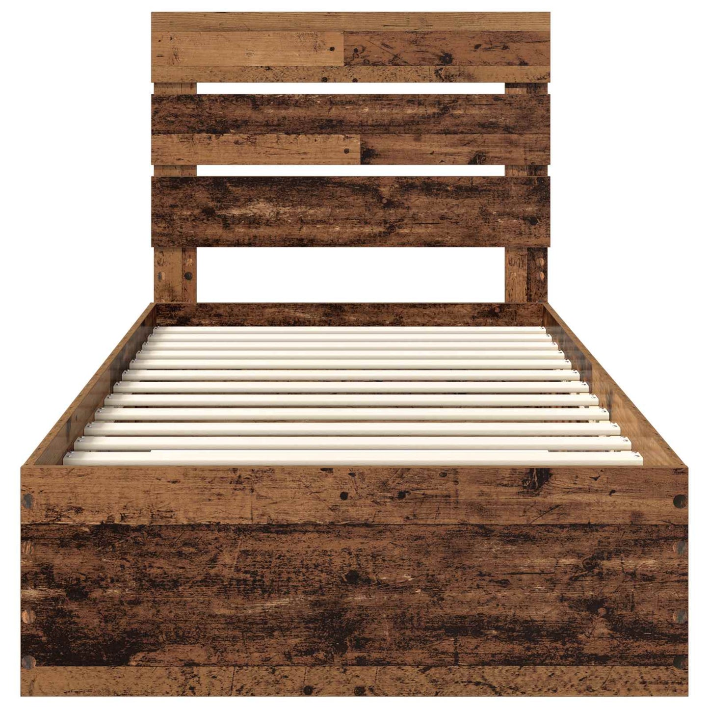 Sengestamme med skuff Gammelt tre 90 x 200 cm Konstruert tre