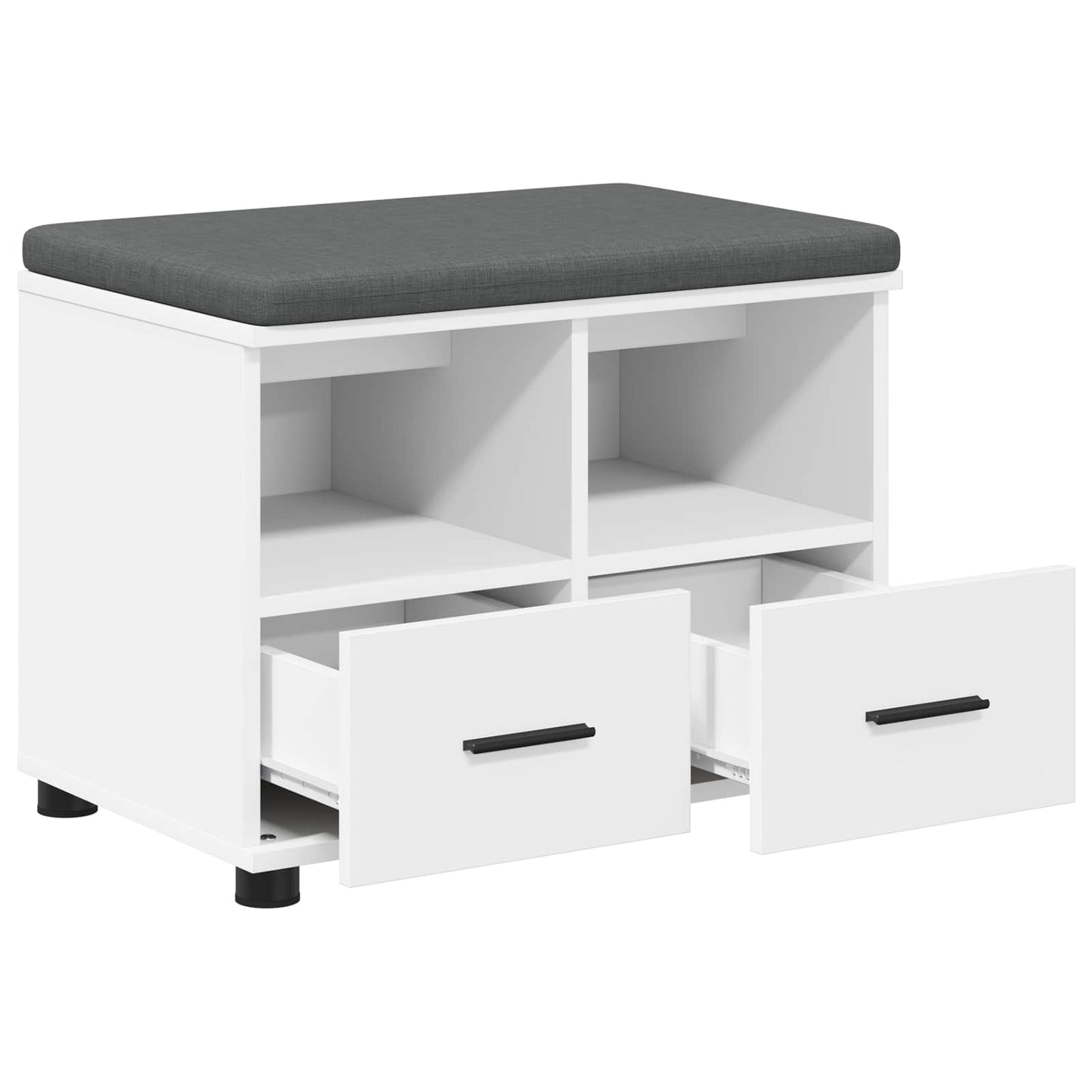 Gangbenk Hvit 60 x 38 x 46 cm Konstruert treverk og stoff