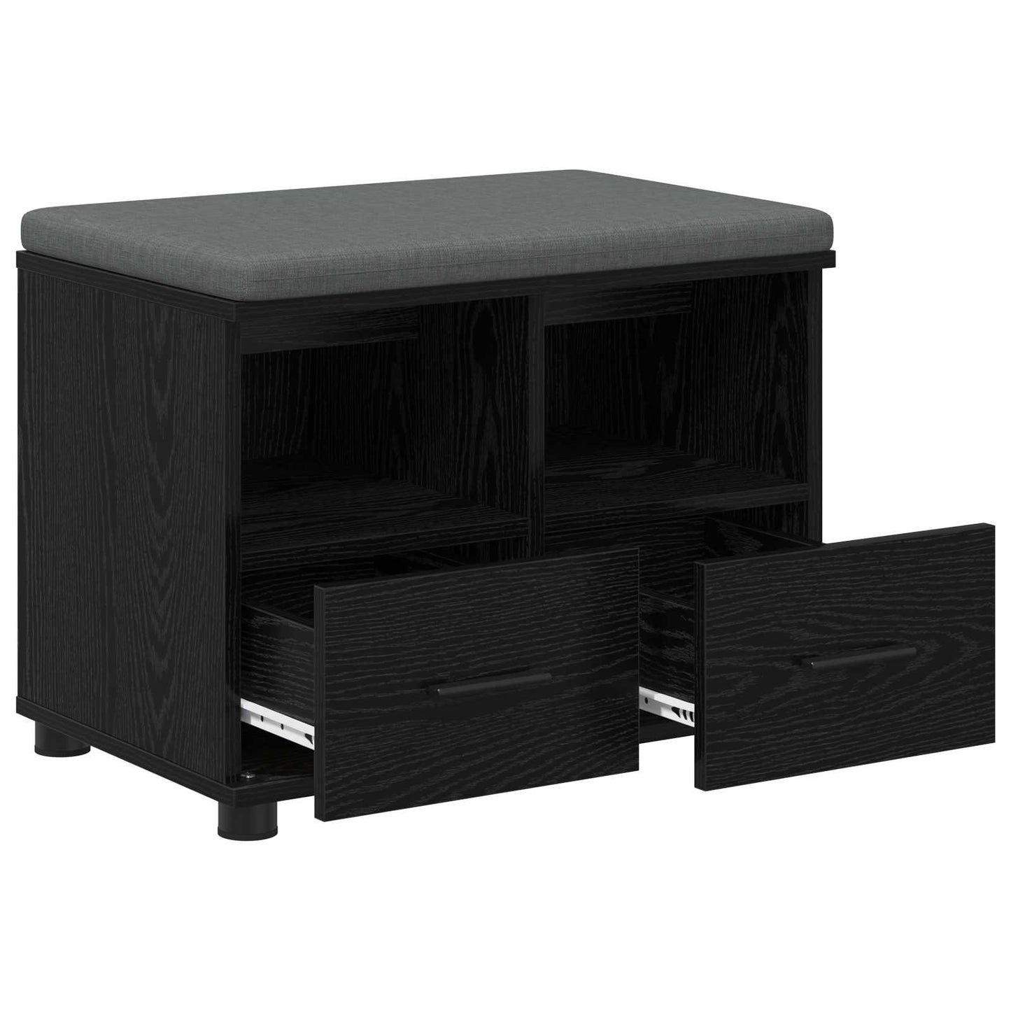 Gangbenk Svart Eik 60 x 38 x 46 cm Konstruert treverk og stoff