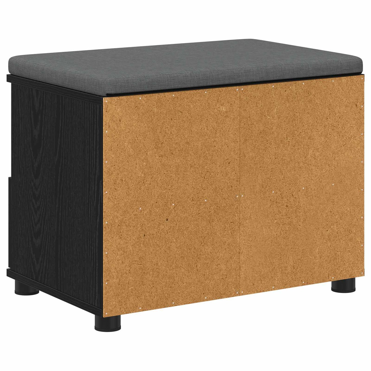 Gangbenk Svart Eik 60 x 38 x 46 cm Konstruert treverk og stoff
