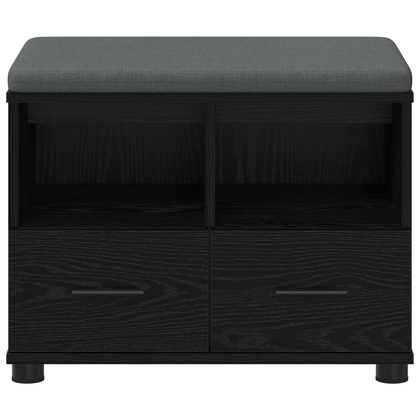 Gangbenk Svart Eik 60 x 38 x 46 cm Konstruert treverk og stoff