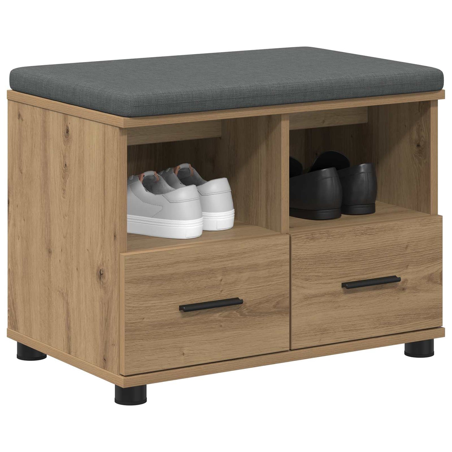 Gangbenk med pute med skuff Artisan Eik 60 x 38 x 46 cm