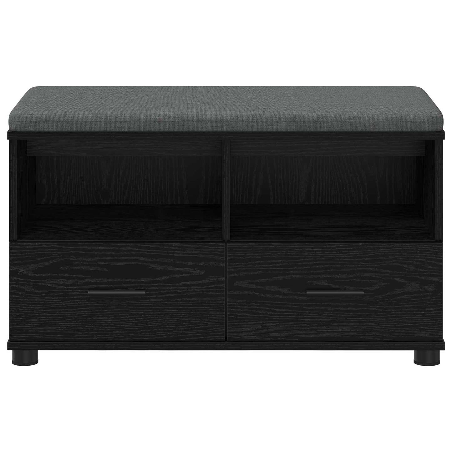 Gangbenk Svart Eik 80 x 38 x 46 cm Konstruert treverk og stoff