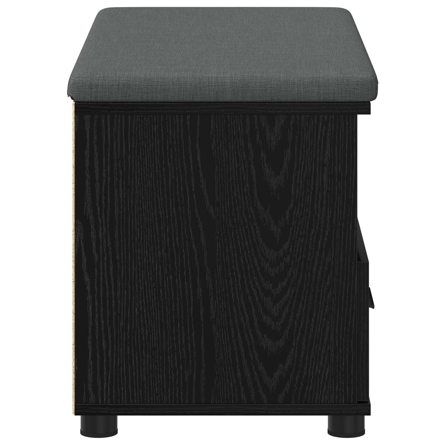 Gangbenk Svart Eik 80 x 38 x 46 cm Konstruert treverk og stoff