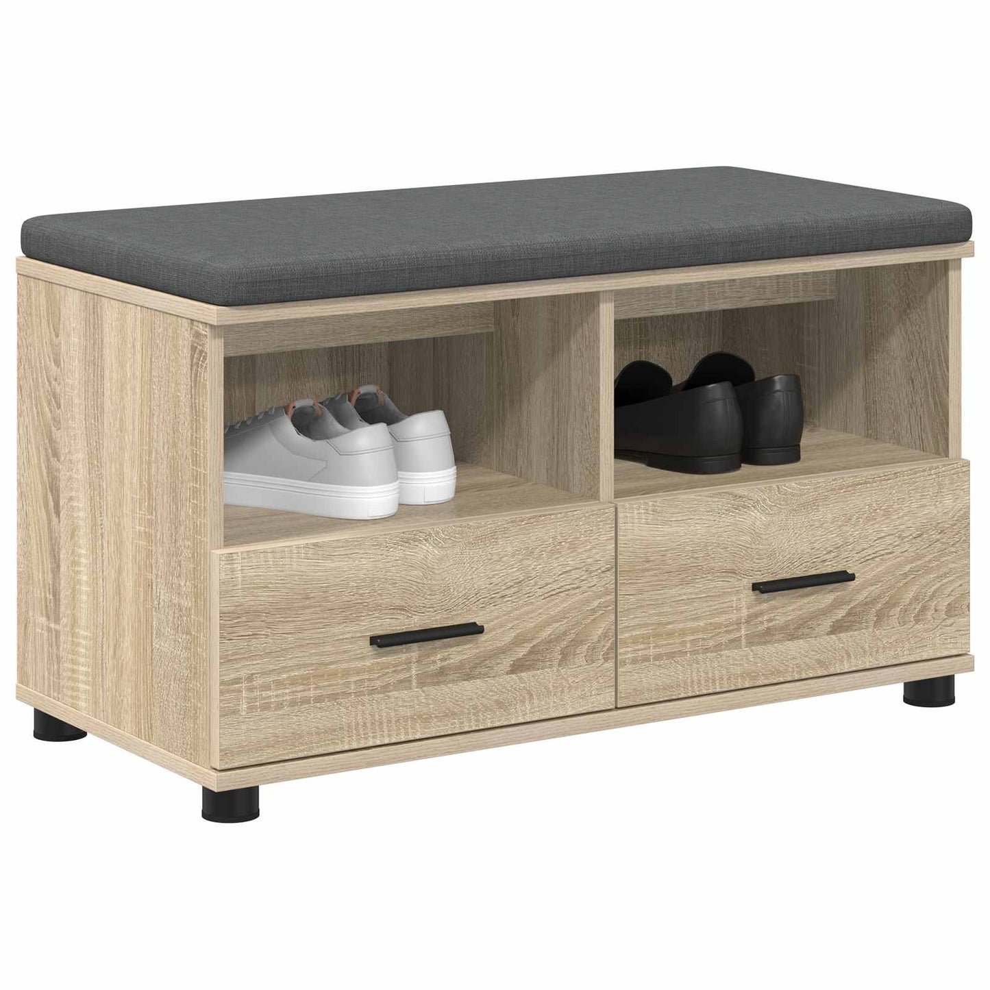 Gangbenk Sonoma eik 80 x 38 x 46 cm Konstruert treverk og stoff