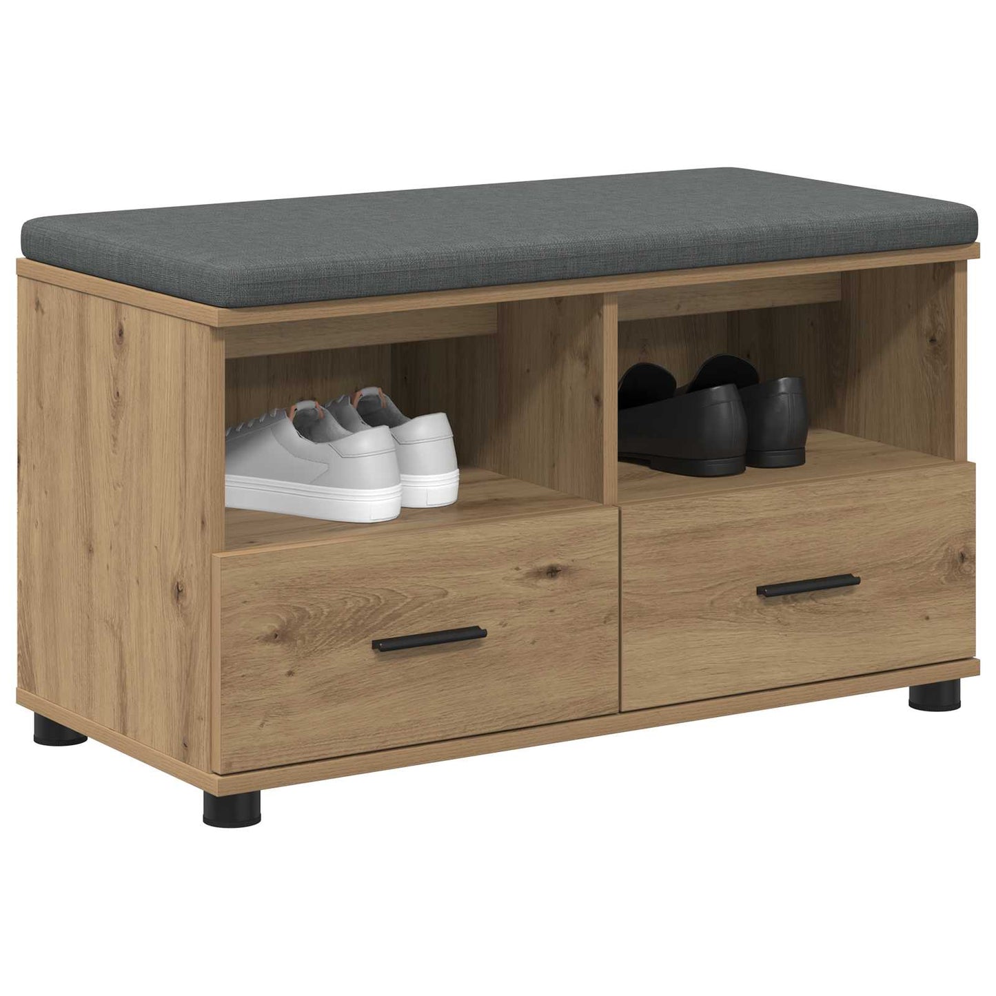 Gangbenk med pute med skuff Artisan Eik 80 x 38 x 46 cm